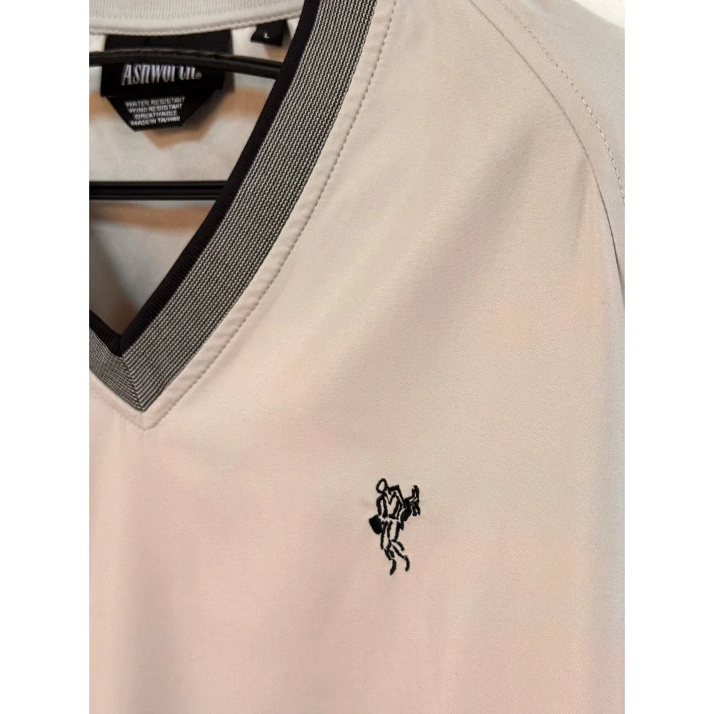Ashworth Mens Golf Windbreaker Pullover Water Resistant Breathable Light Tan L - Picture 3 of 6